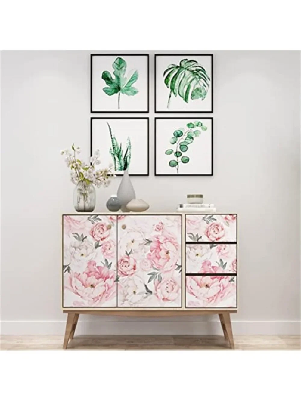 Pink Floral Peel and Stick Wallpaper Self Adhesive Removable Contact Paper Vinyl